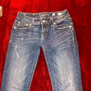 Miss Me Signature Rise Boot Jeans size 27 Dark denim stretch Jeans